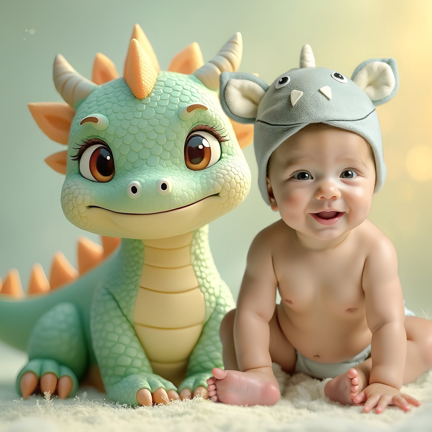 Fondos Digitales de Dinosaurios Infantiles + Acción de Recorte Automático para Composiciones Newborn Perfectas