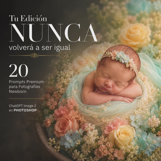 Composición Newborn Fine Art utilizando Photoshop e IA